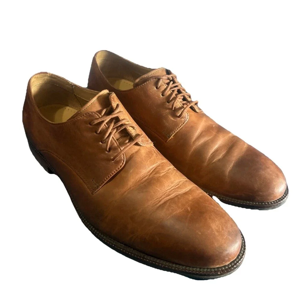 Cole Haan Mens 10.5M Williams Oxford Brown Leather  Lace Up Dress Shoe C14404